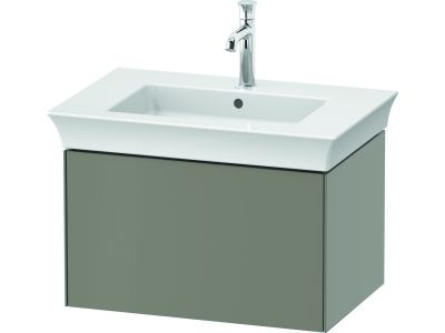 Set mobilier Duravit White Tulip cu lavoar 75cm, baterie lavoar M  si dulap baza cu 1 sertar, Stone Grey Satin Matt Lacquer