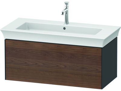 Set mobilier Duravit White Tulip cu lavoar 105cm, baterie lavoar M  si dulap baza cu 1 sertar, American Walnut Solid Wood