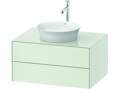 Dulap baza Duravit White Tulip cu 2 sertare, pentru lavoar tip bol, 80cm, White Satin Matt Lacquer