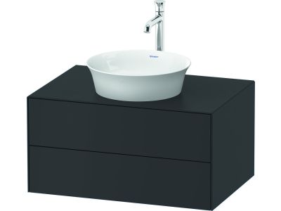 Dulap baza Duravit White Tulip cu 2 sertare, pentru lavoar tip bol, 80cm, Graphite Satin Matt