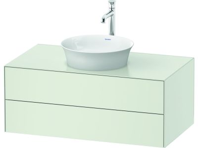 Dulap baza Duravit White Tulip cu 2 sertare, pentru lavoar tip bol, 100cm, White Satin Matt Lacquer