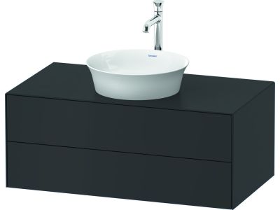 Dulap baza Duravit White Tulip cu 2 sertare, pentru lavoar tip bol, 100cm, Graphite Satin Matt