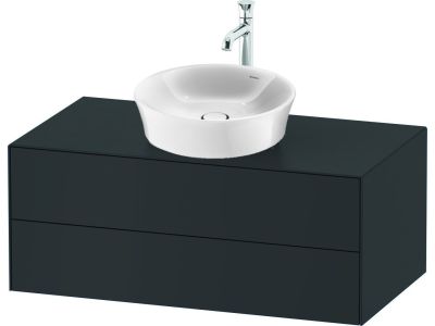 Set mobilier Duravit White Tulip cu lavoar 50cm, baterie lavoar XL  si dulap baza 100cm cu 2 sertare, Graphite Satin Matt