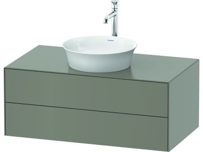 Dulap baza Duravit White Tulip cu 2 sertare, pentru lavoar tip bol, 100cm, Stone Grey Satin Matt Lacquer