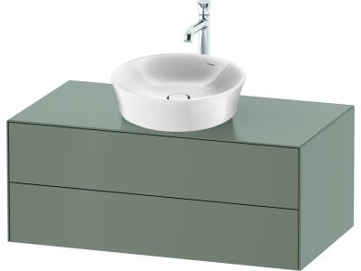 Set mobilier Duravit White Tulip cu lavoar 50cm, baterie lavoar XL  si dulap baza 100cm cu 2 sertare, Stone Grey Satin Matt Lacquer