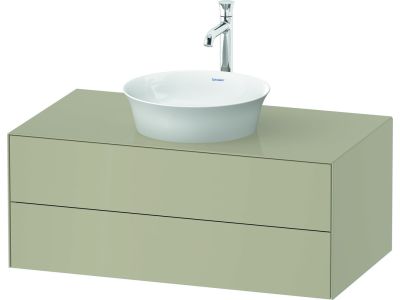 Dulap baza Duravit White Tulip cu 2 sertare, pentru lavoar tip bol, 100cm, Taupe High Gloss