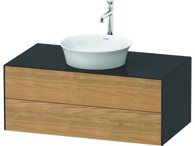 Dulap baza Duravit White Tulip cu 2 sertare, pentru lavoar tip bol, 100cm, Natural Oak Solid