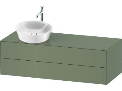 Set mobilier Duravit White Tulip cu lavoar 50cm, baterie lavoar XL si dulap baza 130cm cu 2 sertare, Stone Grey High Gloss