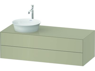 Dulap baza Duravit White Tulip cu 2 sertare, pentru lavoar tip bol, 130cm, Taupe High Gloss