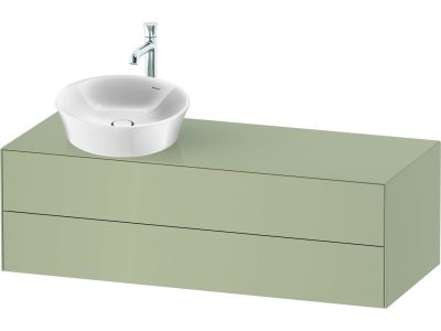Set mobilier Duravit White Tulip cu lavoar 50cm, baterie lavoar XL si dulap baza 130cm cu 2 sertare, Taupe High Gloss