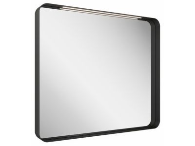 Oglinda cu iluminare LED Ravak Strip 80x70cm, rama neagra, IP44