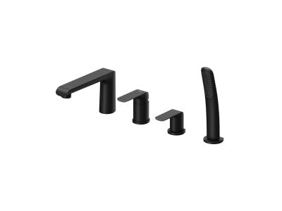 Baterie cada Ravak Flat Black FL 026.20 din 4 elemente, montare pe cada, negru mat