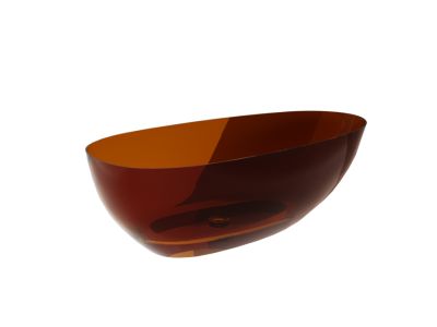 Cada freestanding Besco Xara 160x75cm, ResiCast, transparenta, sifon click-clack crom, Earth Rust