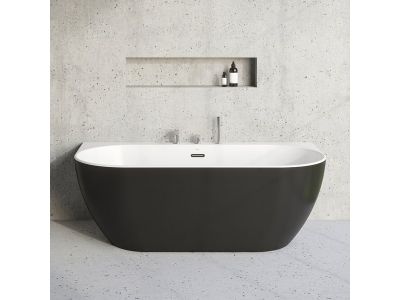 Cada freestanding Ravak Freedom W 166x80cm, montare la perete, negru