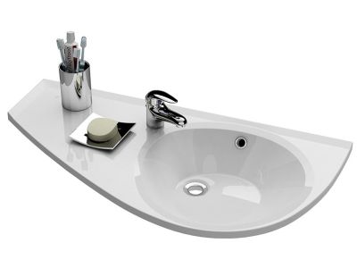 Lavoar asimetric Ravak Avocado L 85x45cm, orientare stanga, compozit