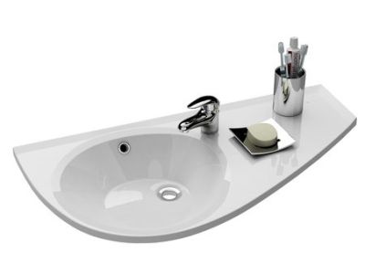 Lavoar asimetric Ravak Avocado R 85x45cm, orientare dreapta, compozit