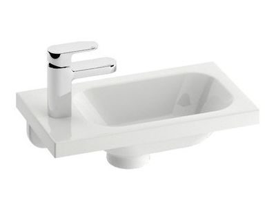 Lavoar asimetric Ravak Concept Chrome 40x22cm, stanga, montare pe mobilier, alb