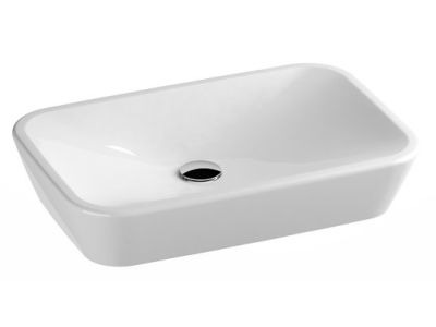 Lavoar tip bol Ravak Ceramic R 60x40x12cm, fara orificiu baterie, fara preaplin, alb