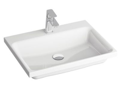 Lavoar Ravak Comfort 800 cu montare pe mobilier, fara orificiu preaplin, 80x46cm, alb