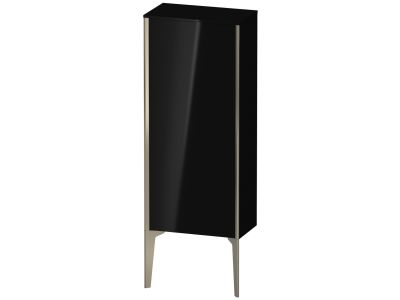 Dulap suspendat Duravit XViu 89x40cm negru lucios si cadru champagne mat cu o usa deschidere stanga
