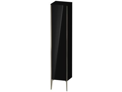 Dulap suspendat Duravit XViu 177x40cm negru lucios si cadru champagne mat cu o usa deschidere stanga