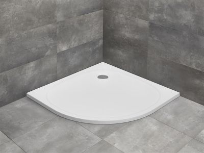 Cadita dus semirotunda marmura slim Radaway Zantos A 90x90x3,2cm