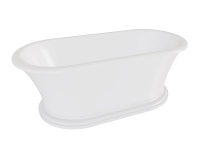Cada ovala freestanding Besco Ziva 160x75cm, ventil click-clack cu top cleaning alb, alb lucios