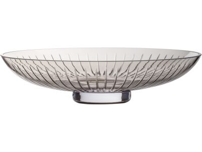 Bol decorativ Zwiesel Glas Signum, design Bernadotte & Kylberg, handmade, 34cm, maro fumuriu