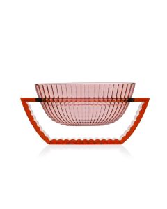 Bol decorativ Kartell U Shine design Eugeni Quitllet, 29x14cm, roz transparent