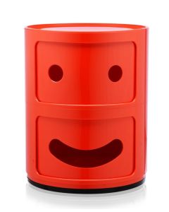Comoda modulara Kartell Componibili 2 Smile Happy, design Anna Castelli Ferrieri, rosu