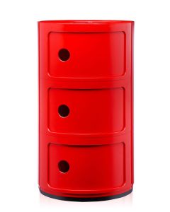 Comoda modulara Kartell Componibili 3 design Anna Castelli Ferrieri, rosu