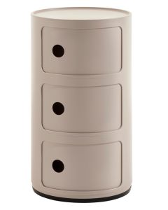 Comoda modulara Kartell Componibili Bio 3 design Anna Castelli Ferrieri, crem