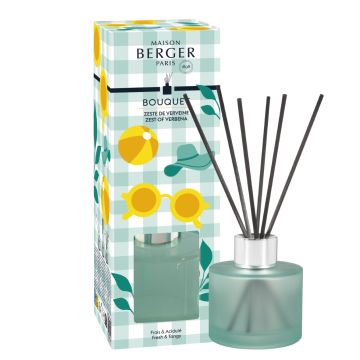 Difuzor parfum camera Maison Berger mini Summer Frosty Green cu parfum Zeste de Verveine 90ml