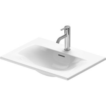 Lavoar Duravit Viu 60x45cm, montare pe mobilier, WonderGliss, alb