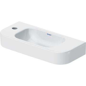 Lavoar asimetric Duravit Happy D.2 50x22cm, orificiu baterie stanga, fara preaplin, alb