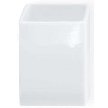 Pahar suport Decor Walther Porzellan Square DW610, 10.5 x 6 x 6cm, alb