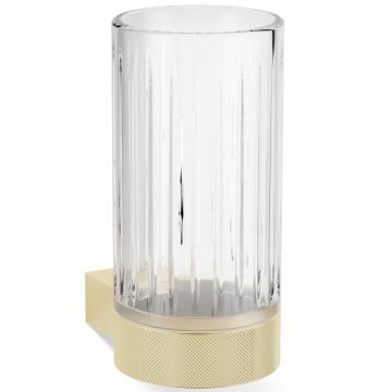 Pahar cu suport de perete Decor Walther Club WMG, 12.5cm, cristal fatetat, auriu mat 24k