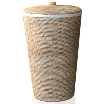 Cos de rufe cu capac Decor Walther Basket WB, h 65cm, rattan deschis