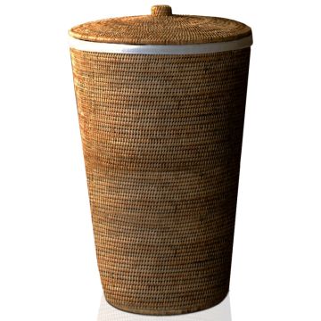 Cos de rufe cu capac Decor Walther Basket WB, h 65cm, rattan inchis