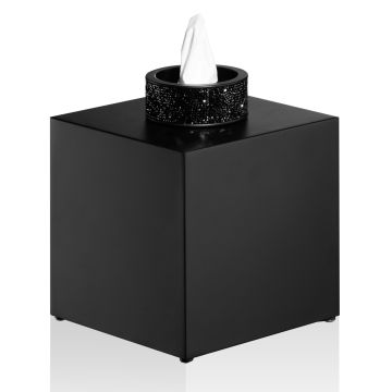 Cutie servetele Decor Walther Rocks, 15.6 x 13 x 13cm, negru mat