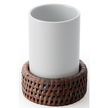 Pahar cu suport Decor Walther Basket SMB, h 10.5cm, rattan inchis