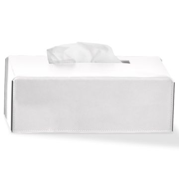 Cutie servetele Decor Walther Nappa KB, 24x12.5cm, piele, alb