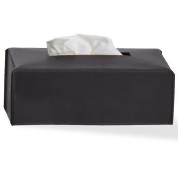 Cutie servetele Decor Walther Nappa KB, 24x12.5cm, piele, negru-maro