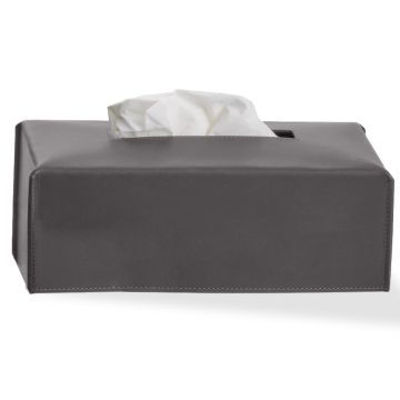 Cutie servetele Decor Walther Nappa KB, 24x12.5cm, piele, gri fumuriu