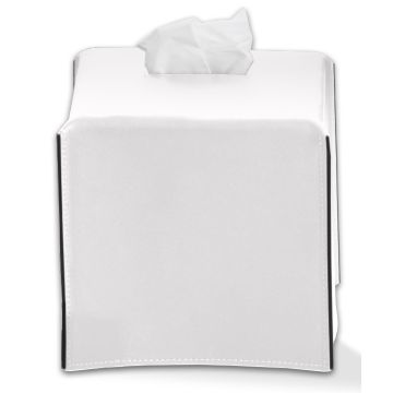 Cutie servetele Decor Walther Nappa KB, 14x14x14cm, piele, alb