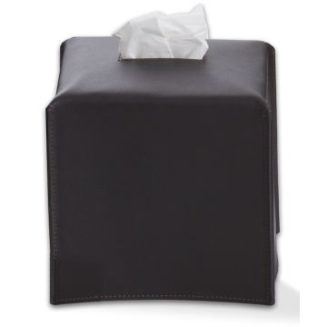Cutie servetele Decor Walther Nappa KB, 14x14x14cm, piele, negru-maro
