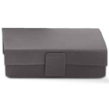 Cutie cu capac Decor Walther Nappa UTBD, 25x17cm, piele, gri fumuriu