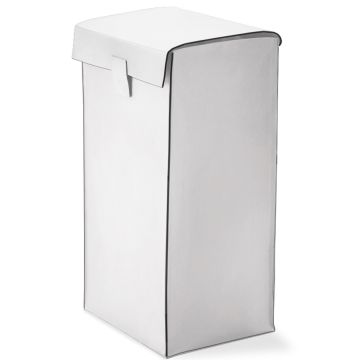 Cos de rufe cu capac Decor Walther Nappa WB, 66x37x30cm, piele, alb