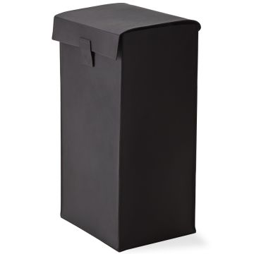 Cos de rufe cu capac Decor Walther Nappa WB, 66x37x30cm, piele, negru-maro