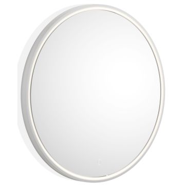Oglinda cu iluminare LED Decor Walther Stone LED, d 70cm, IP44, alb mat